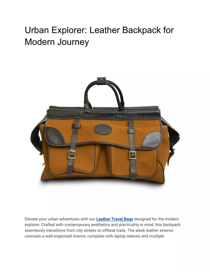 urban explorer leather backpack for modern journey