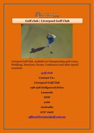 Golf Club | Liverpool Golf Club