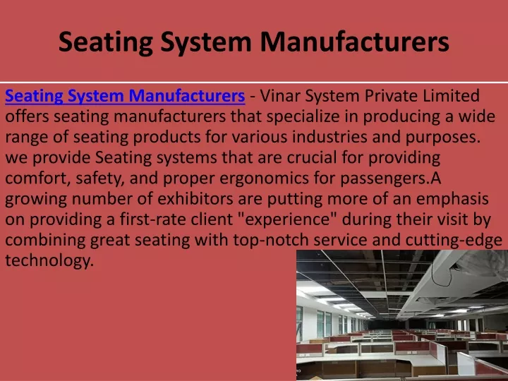 seating system manufacturers