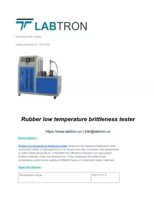 Rubber low temperature brittleness tester