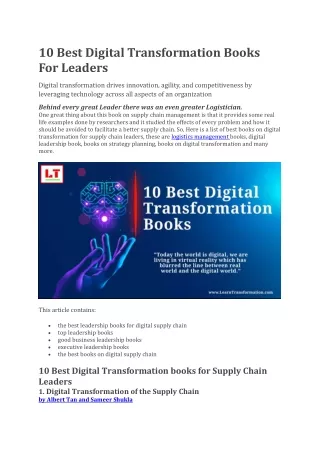 Best Digital Transformation Books For Leaders