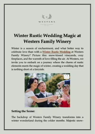 Winter Rustic Wedding Magic at Westers Family Winery
