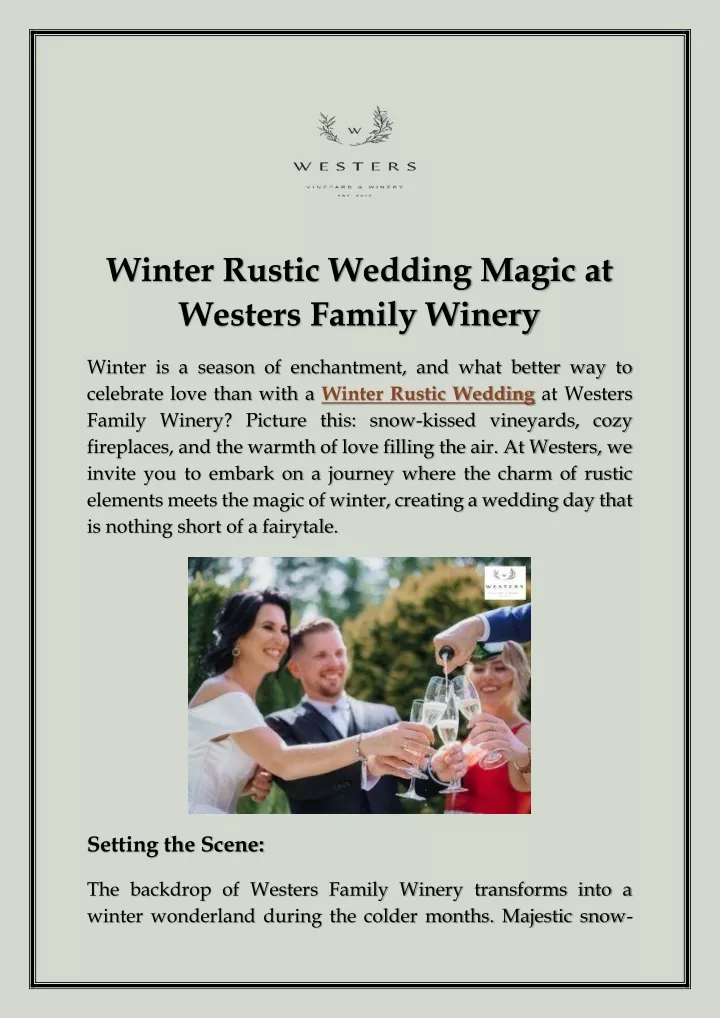 winter rustic wedding magic at westers family