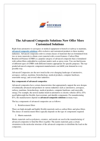 the advanced composite solutions now offer more