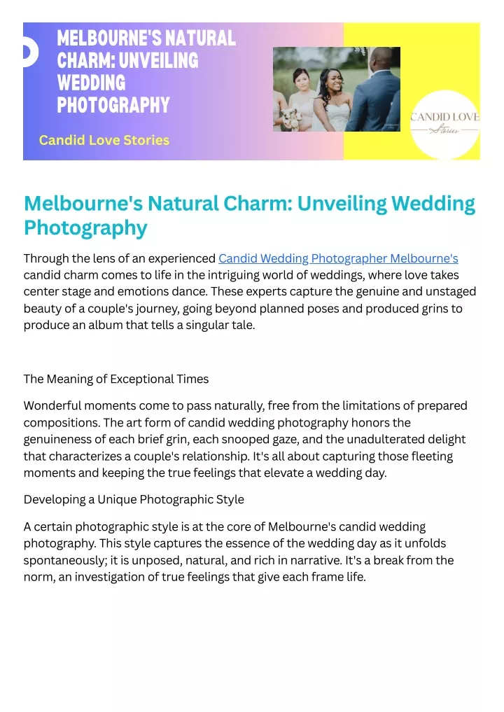 melbourne s natural charm unveiling wedding