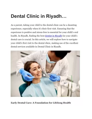 Dental Clinic in Riyadh
