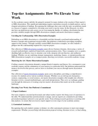 top tier assignments how we elevate your work