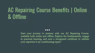 ac repairing course benefits online offline