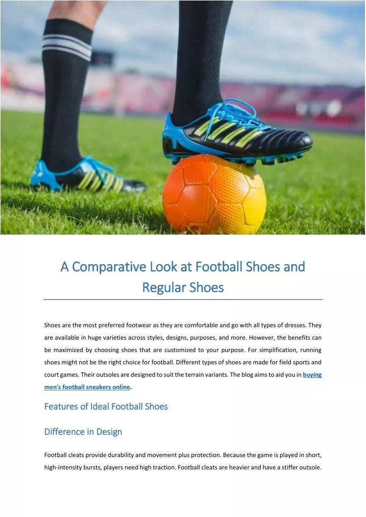 a comparative look at football shoes