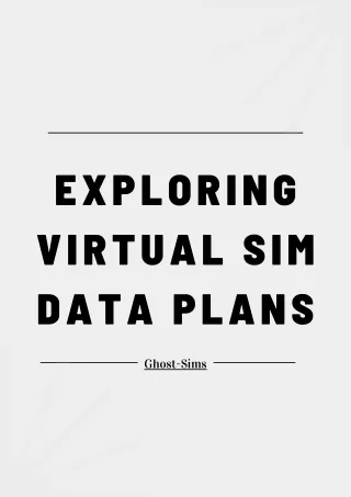 Exploring Virtual SIM Data Plan