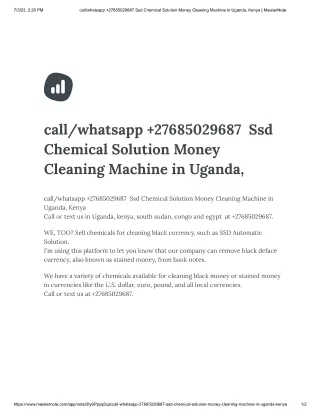 Super and Trusted SSD Chemical Solution for Cleaning Black Money Notes  27685029