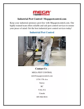 Industrial Pest Control  Megapestcontrol.com