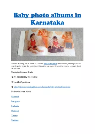 Baby photo albums in Karnataka