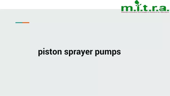 piston sprayer pumps