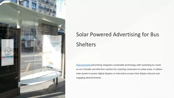 solar powered advertising for bus shelters