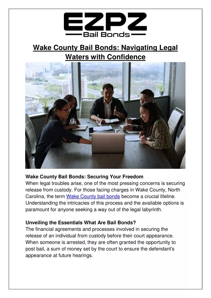 wake county bail bonds navigating legal waters