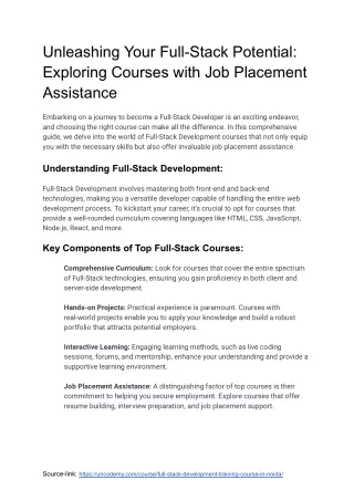 Unleashing Your Full-Stack Potential_ Exploring Courses with Job Placement Assistance