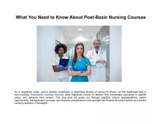 _What You Need to Know About Post-Basic Nursing Courses