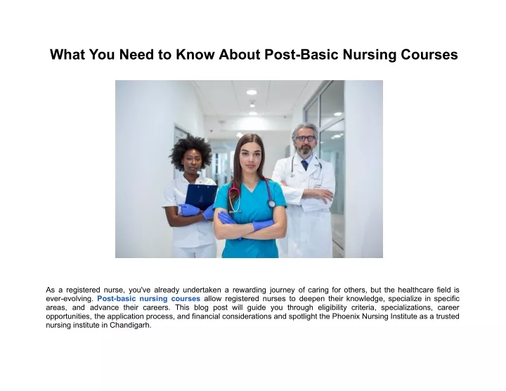 what you need to know about post basic nursing