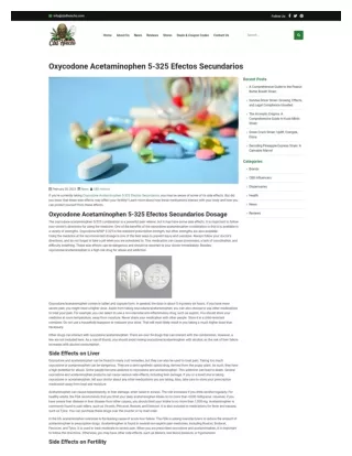 oxycodone acetaminophen 5-325 efectos secundarios