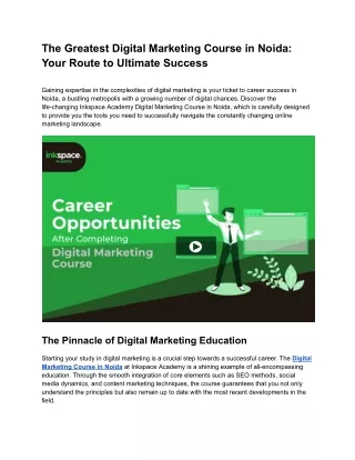 The Greatest Digital Marketing Course in Noida_ Your Route to Ultimate Success