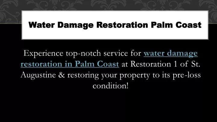 water damage restoration palm coast