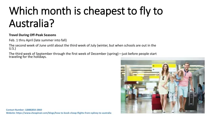 which month is cheapest to fly to australia