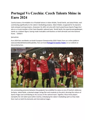 Portugal Vs Czechia Czech Talents Shine in Euro 2024