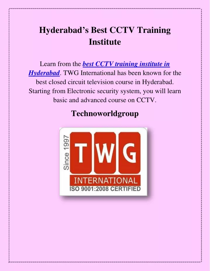 hyderabad s best cctv training institute