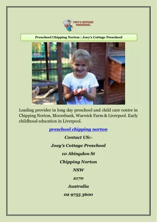 Preschool Chipping Norton | Joey's Cottage Preschool