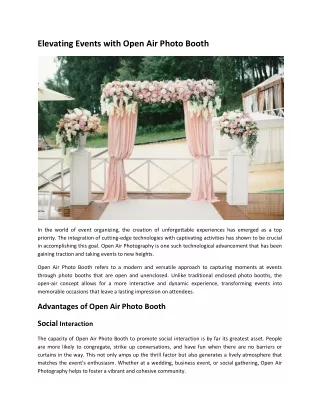 Elevating Events with Open Air Photo Booth