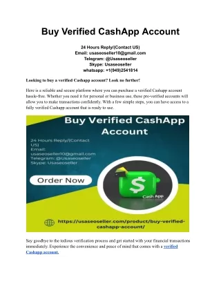 Buy Verified CashApp Account