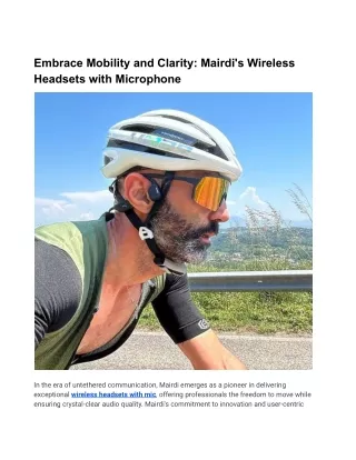 Embrace Mobility and Clarity_ Mairdi's Wireless Headsets with Microphone