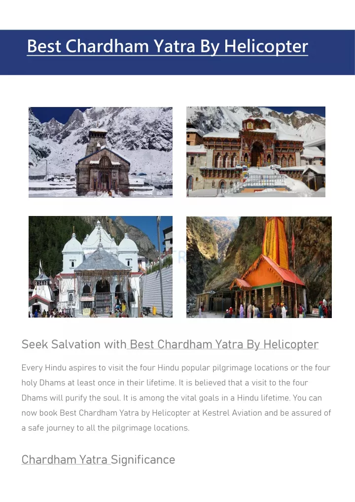 best chardham yatra by helicopter