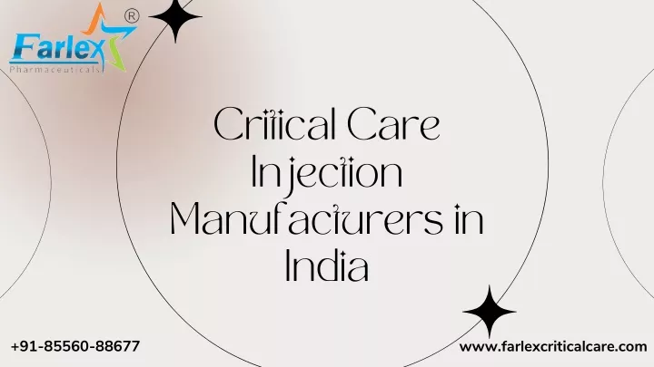 critical care injection manufacturers in india