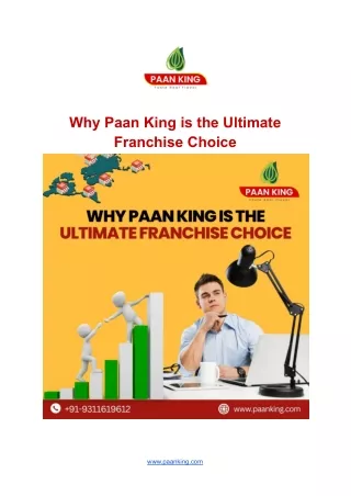 Low Cost Paan Franchise in India - Paanking
