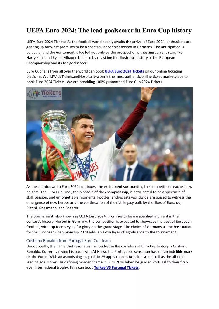 PPT UEFA Euro 2024 The lead goalscorer in Euro Cup history PowerPoint