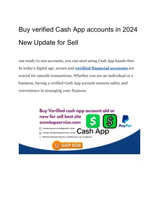 Buy verified Cash App accounts in 2024 New Update for Sell