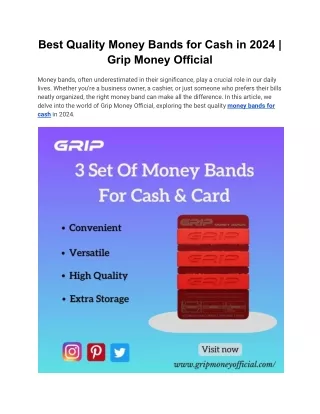 Best Quality Money Bands for Cash in 2024 _ Grip Money Official