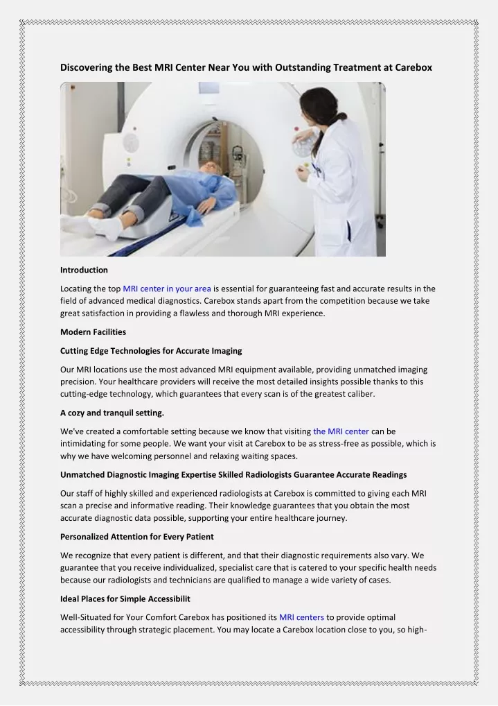 discovering the best mri center near you with