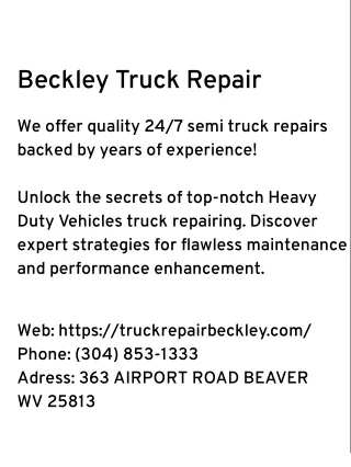 Beckley Truck Repair