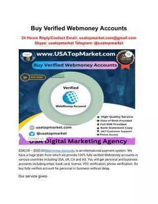 Buy Verified Webmoney Accounts