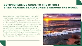 Comprehensive Guide to the 10 Most Breathtaking Beach Sunsets Around the World