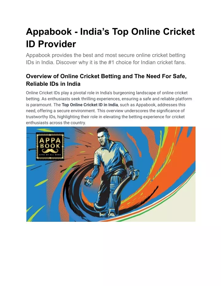 appabook india s top online cricket id provider