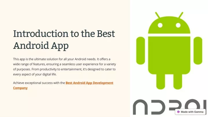introduction to the best android app