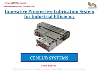 Innovative Progressive Lubrication System for Industrial Efficiency