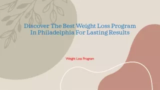Discover The Best Weight Loss Program In Philadelphia For Lasting Results