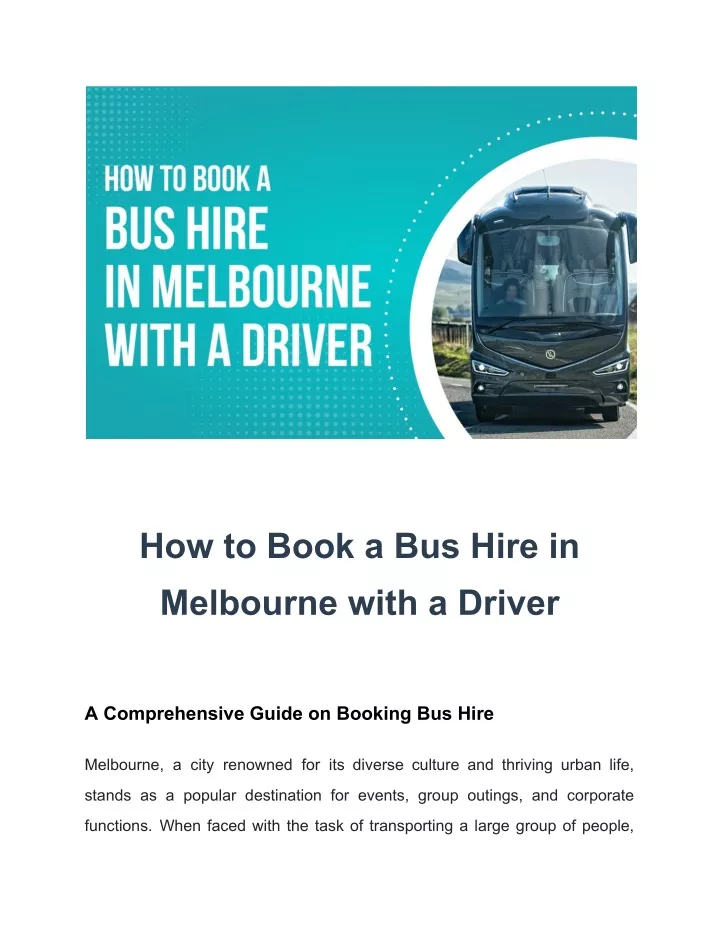 how to book a bus hire in melbourne with a driver