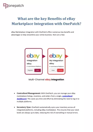 what are the key benefits of ebay marketplace