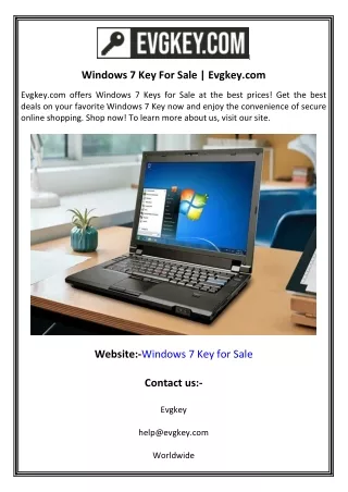 PPT - Windows 7 Key for Sale Evgkey.com PowerPoint Presentation, free ...